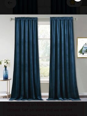 Luxurious Teal Velvet Rod-Pocket Curtain Panels